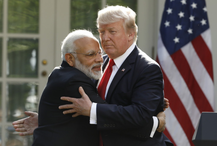 Trump and Modi hug