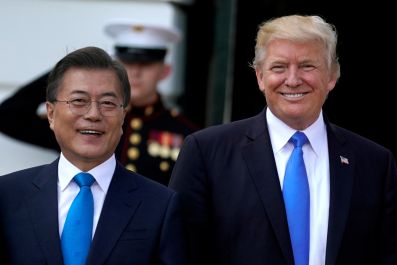US President Donald Trump South Korean President Moon Jae-in