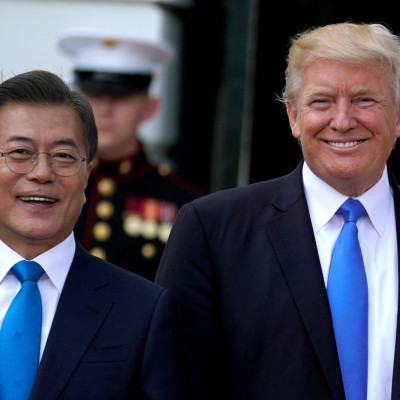 US President Donald Trump South Korean President Moon Jae-in