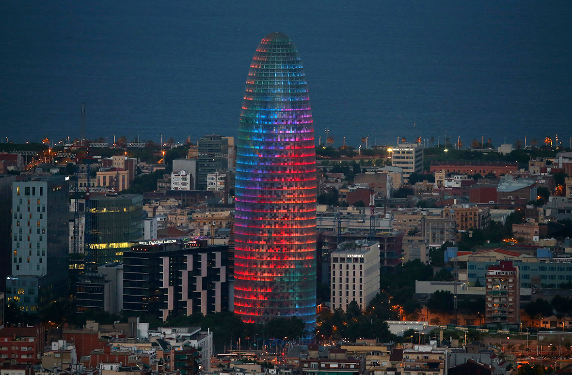 Agbar tower in Barcelona pride