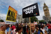 Anti-austerity rally London protests