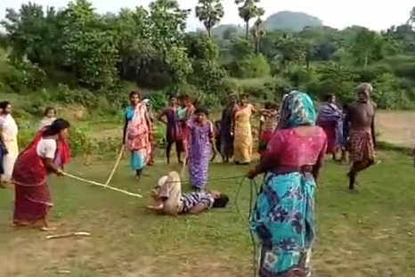 rapist tied up and beaten by women 