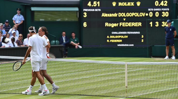 Roger Federer and Alexandr Dolgopolov