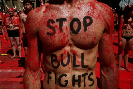Bullfighting protest Pamplona