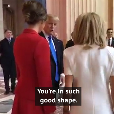 Trump To Macron's Wife: 'You're In Such Good Shape, Beautiful'