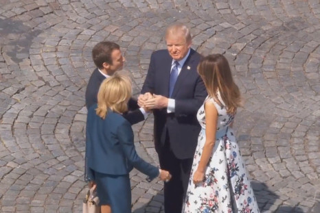 Trump And Macron Share Awkward Four-Way Handshake 