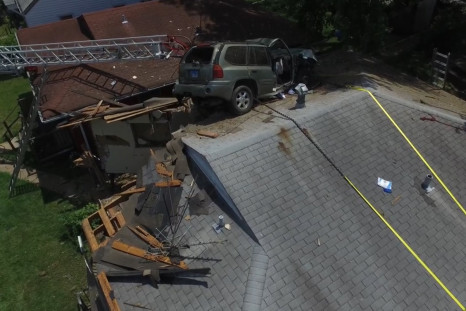 Airborne Car Crashes Onto Roof of St Louis Home