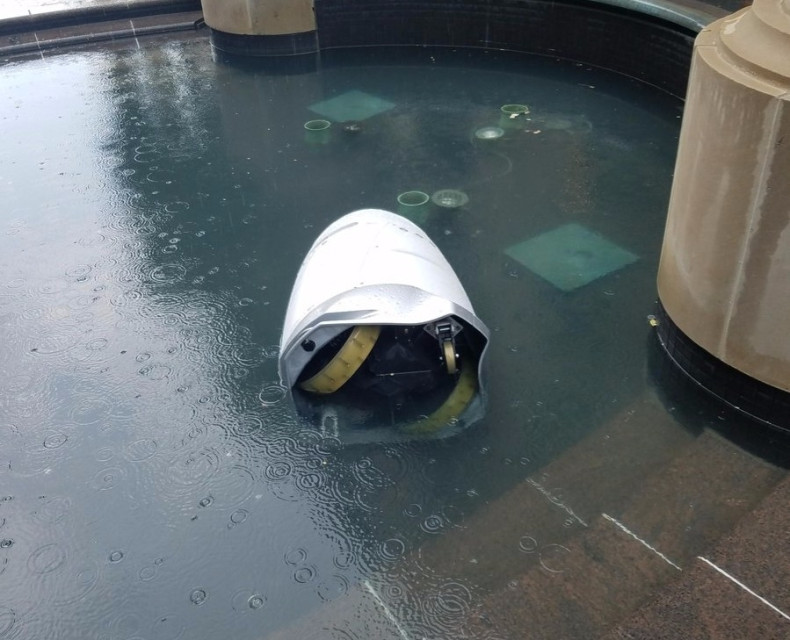 Security robot in a DC fountain