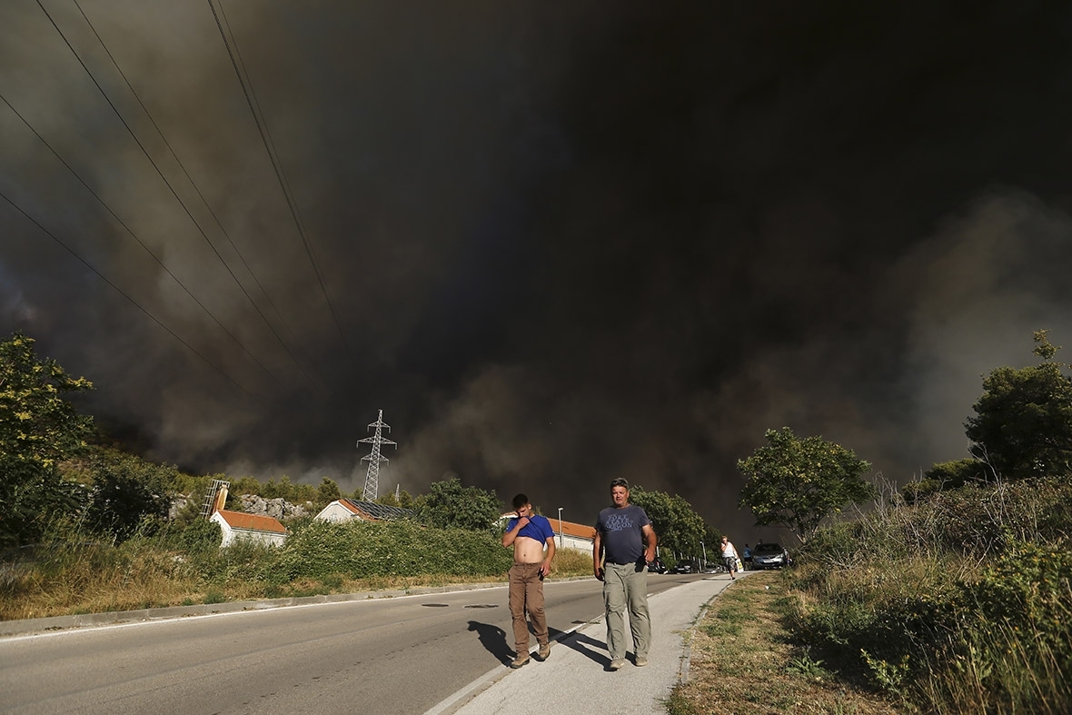 Photos of forest fires along Adriatic coasts of Montenegro and Croatia