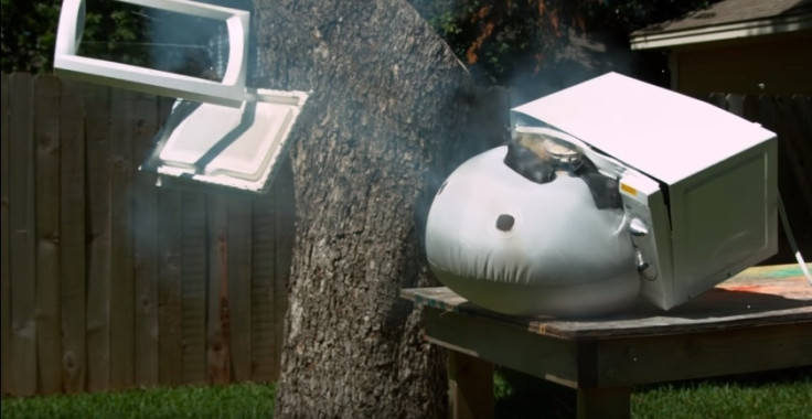 Airbag explosion in a microwave