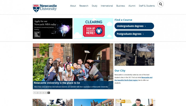 The real Newcastle University website 