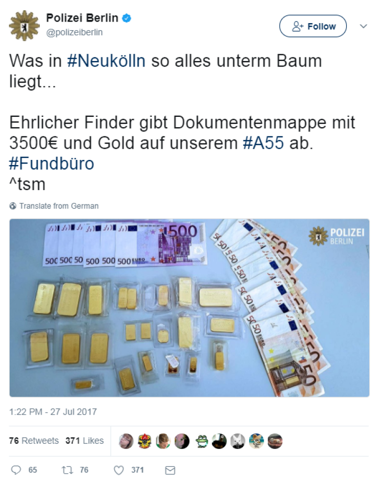Berlin gold bars lost