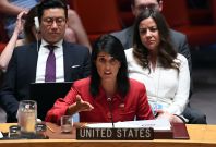 Nikki Haley at UN Securiy Council meeting