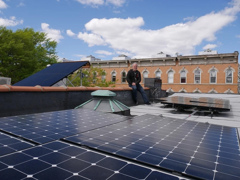 Solar panels at Windsor Terrace in Brooklyn