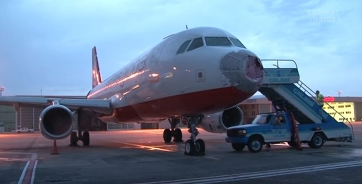 AtlasGlobal plane hit by hailstones AtlasGlobal plane hit by hailstones