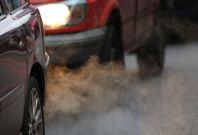 Exhaust fumes from a car in Putney High Street