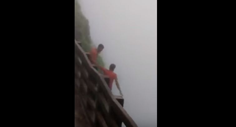 2 fall into Amboli valley, video goes viral 2 fall into Amboli valley, video goes viral