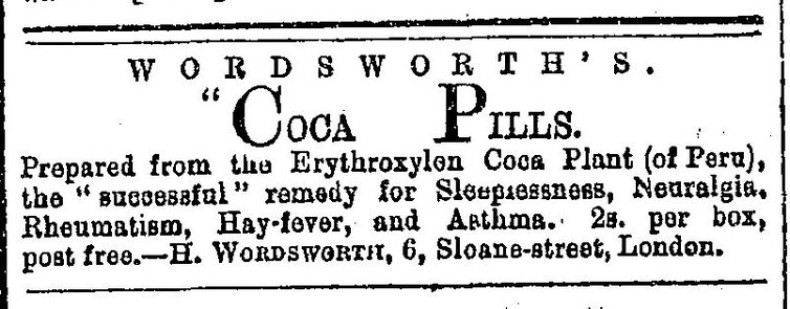 Advert for coca-based patent medicine