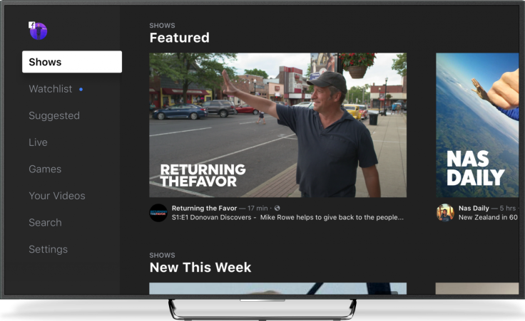 Facebook Watch TV interface