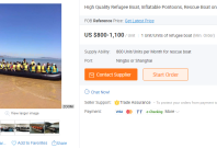 Refugee boats sold online