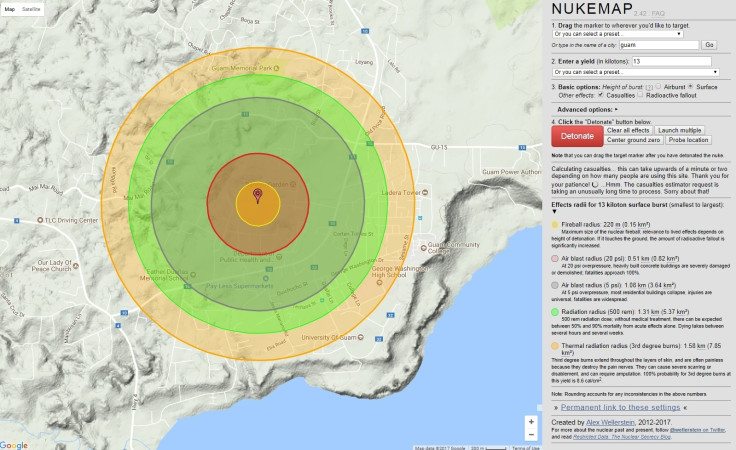 Nukemap Guam