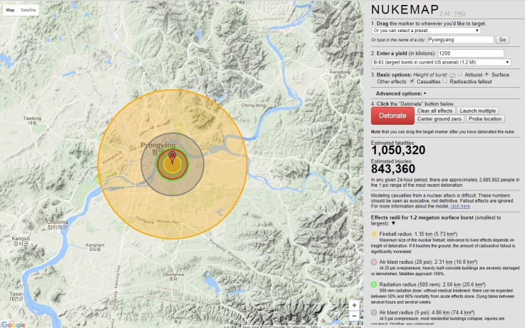 Pyongyang Nukemap