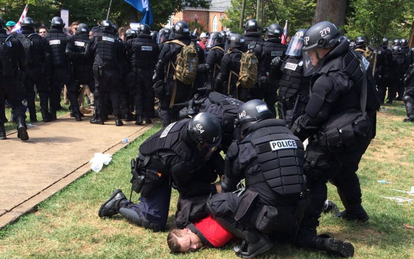 Virginia State Police arrest protester