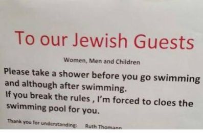 hotel sign Jewish guests