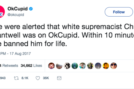 OkCupid bans racists