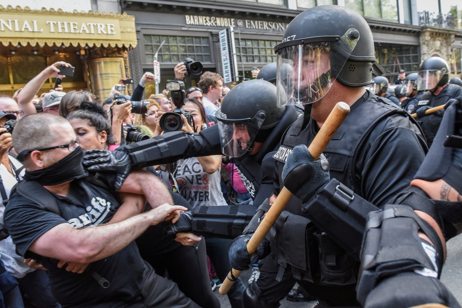 Boston Free Speech Rally Anti-Nazi Protesters 