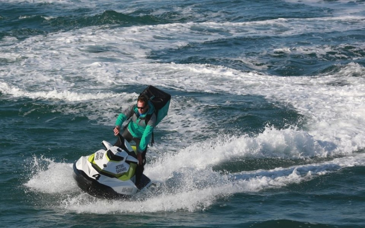 Deliveroo jet ski delivery