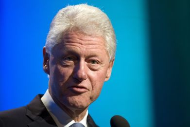 Former U.S. President Bill Clinton speaks before a discussion regarding megacities at the Clinton Global Initiative in New York