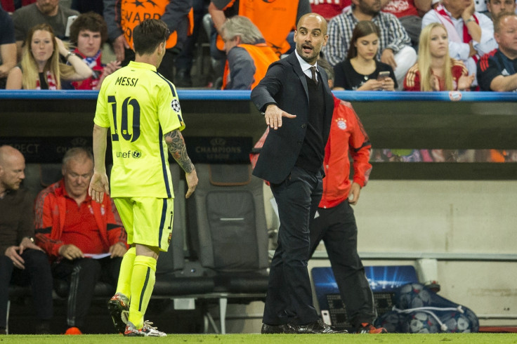 Lionel Messi and Pep Guardiola