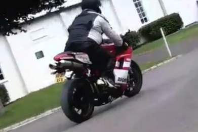 Screenshot from biker accident footage