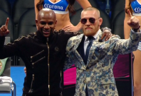 Mayweather and McGregor react to boxer's victory Mayweather and McGregor react to boxer's victory