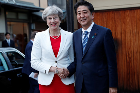 Theresa May with Shinzo Abe