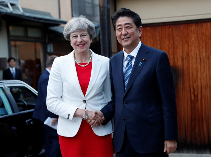 Theresa May with Shinzo Abe