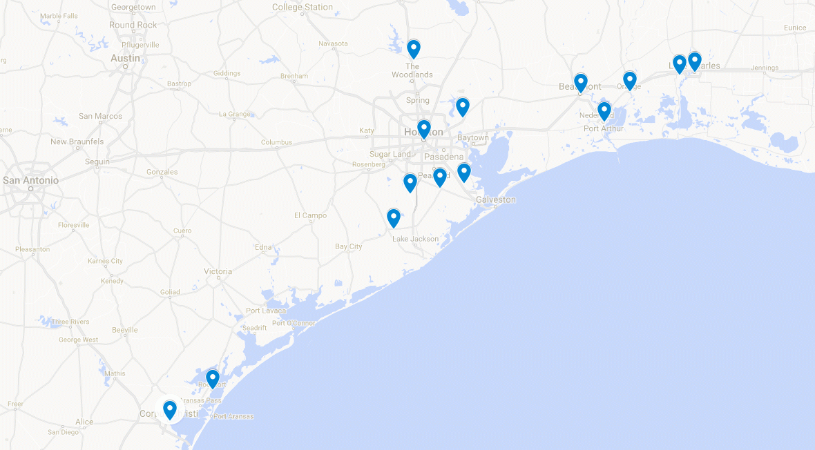 Hurricane Harvey map