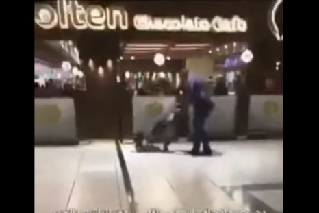 Man beating toddler with stroller