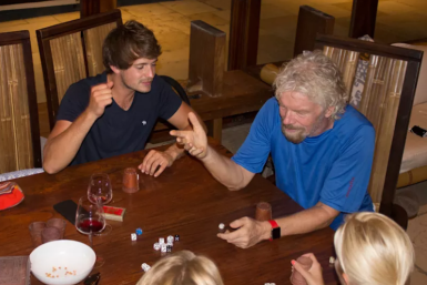 Branson and Virgin staff play perudo