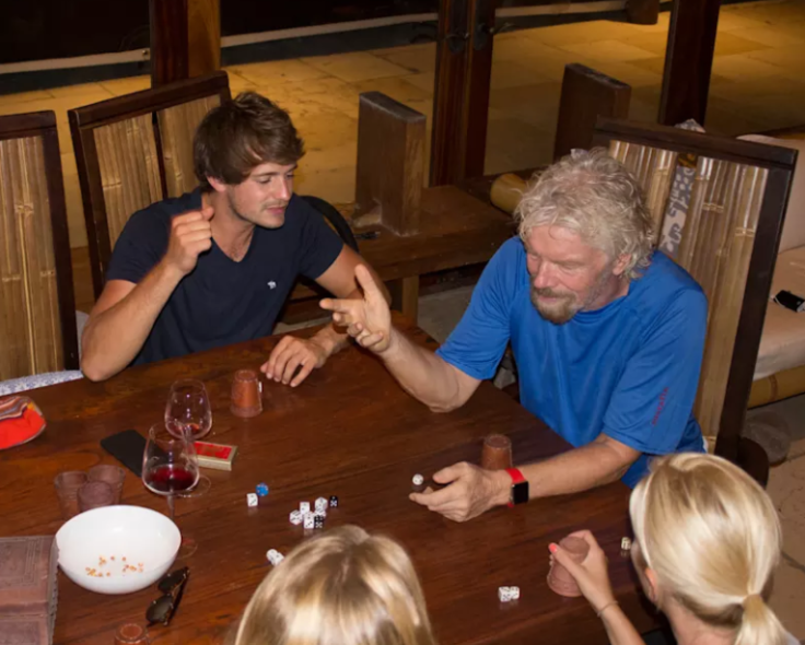 Branson and Virgin staff play perudo