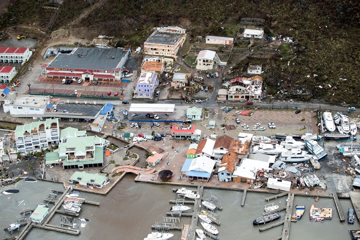 Hurricane Irma aerial photos Sint Maarten