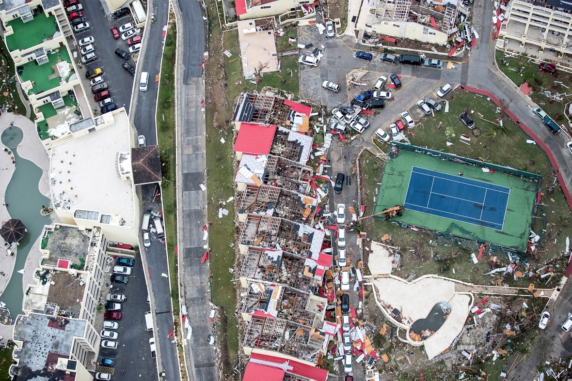 Hurricane Irma aerial photos Sint Maarten