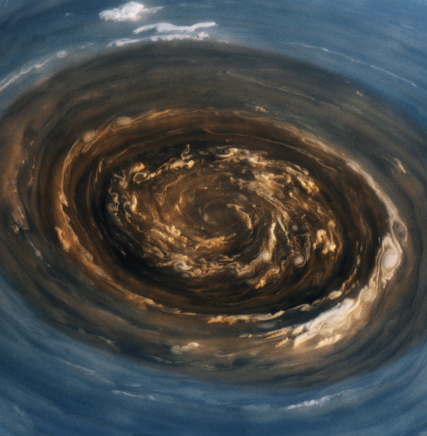 Saturns swirling maelstrom