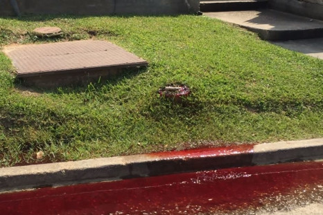 Funeral home leaks blood onto street