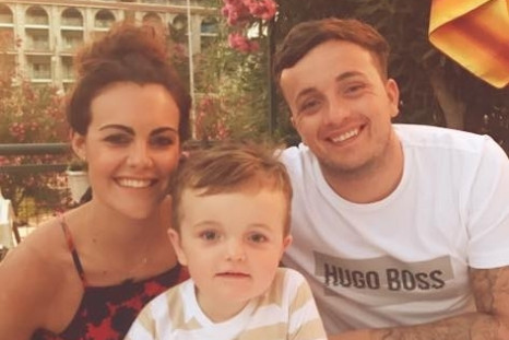 Alex Green (r) with his fiancee Rebecca Thorpe (l) and son their son Zach (c)   