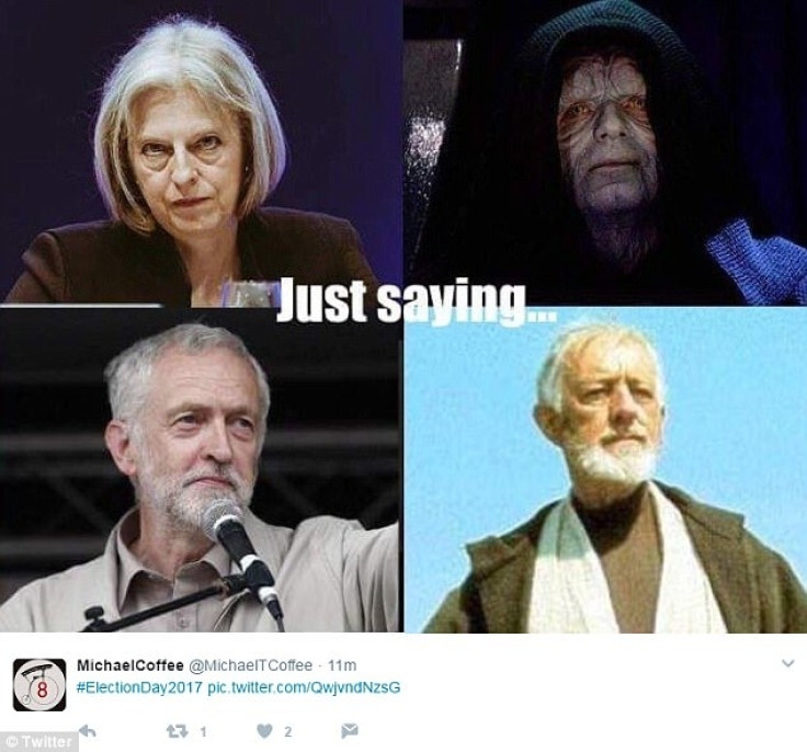 Jeremy Corbyn and Theresa May meme