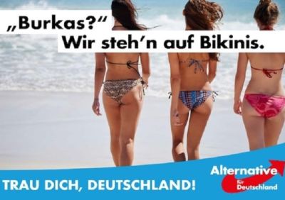 AfD burka bikini poster