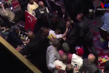 Anti-Erodgan Protesters Punched As They're Escorted Out Of New York Event