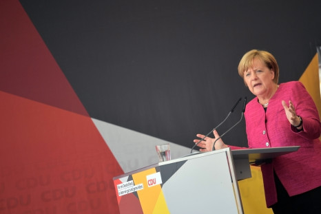 Angela Merkel campaigning in Germany